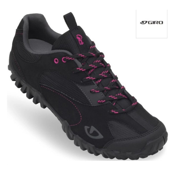 Giro Petra Clip In MTB Cycling Trail Shoes - Size 7.5 Womens - Black / Pink - Picture 1 of 8